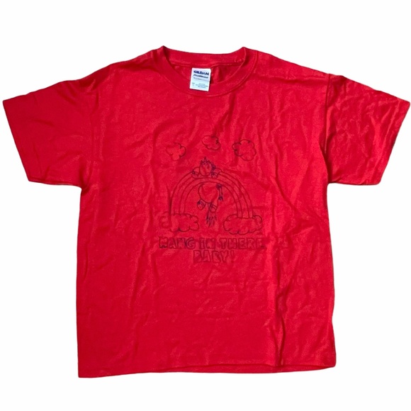 Gildan Other - Unicorn "Hang In There Baby" Red Tee - Youth L